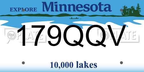 179QQV Minnesota License Plate