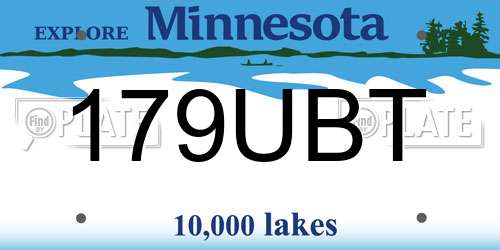 179UBT Minnesota License Plate