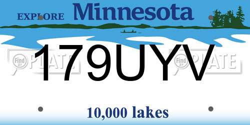179UYV Minnesota License Plate