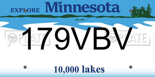 179VBV Minnesota License Plate