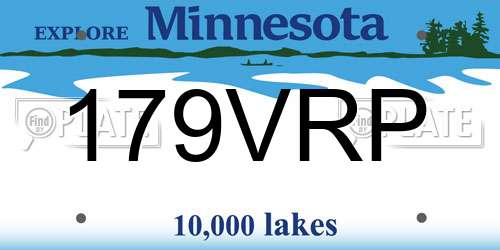 179VRP Minnesota License Plate