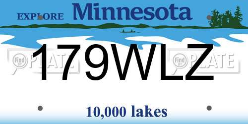 179WLZ Minnesota License Plate