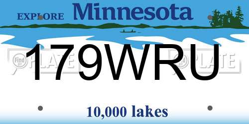 179WRU Minnesota License Plate