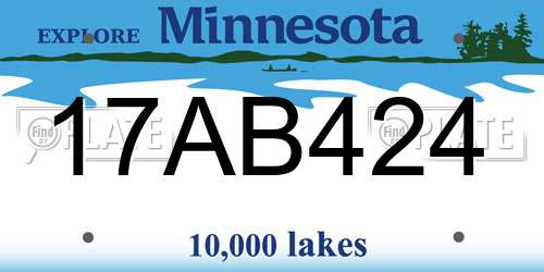 17AB424 Minnesota License Plate