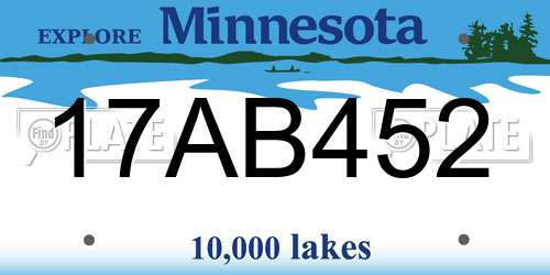 17AB452 Minnesota License Plate