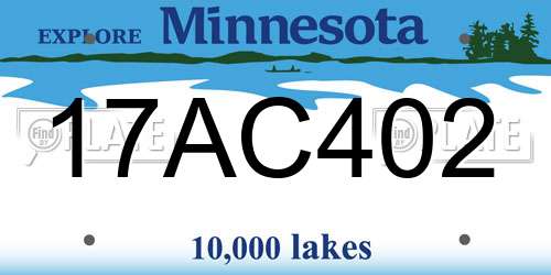 17AC402 Minnesota License Plate
