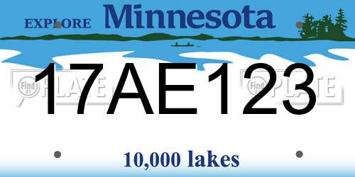 17AE123 Minnesota License Plate