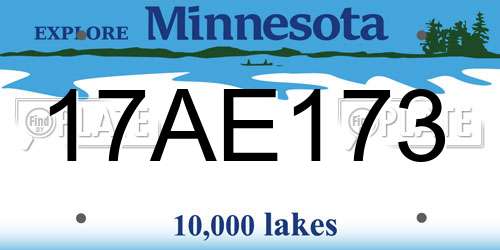 17AE173 Minnesota License Plate