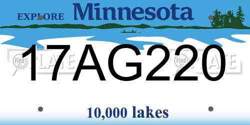 17AG220 Minnesota License Plate