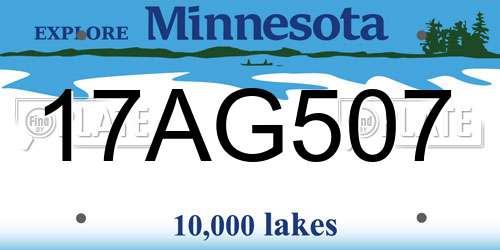 17AG507 Minnesota License Plate