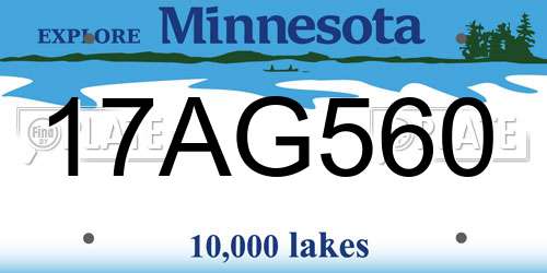 17AG560 Minnesota License Plate