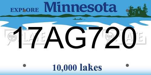 17AG720 Minnesota License Plate