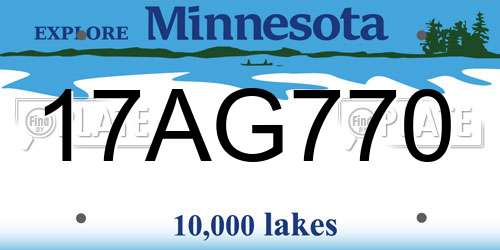 17AG770 Minnesota License Plate