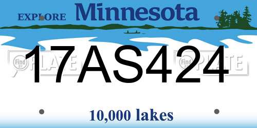 17AS424 Minnesota License Plate