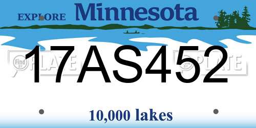17AS452 Minnesota License Plate