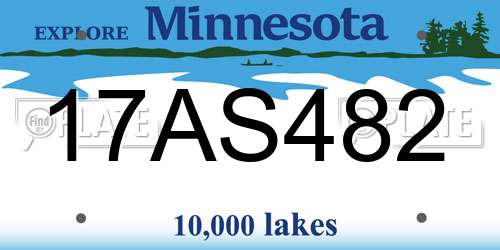 17AS482 Minnesota License Plate