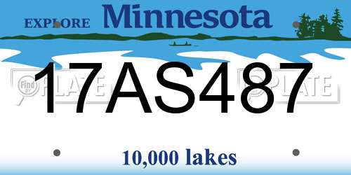 17AS487 Minnesota License Plate