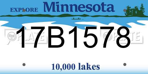 17B1578 Minnesota License Plate