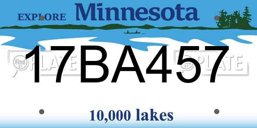 17BA457 Minnesota License Plate