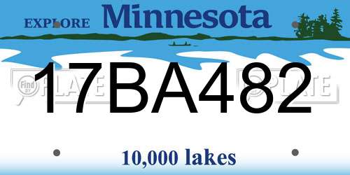 17BA482 Minnesota License Plate