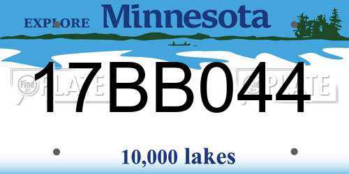 17BB044 Minnesota License Plate