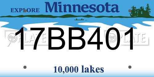 17BB401 Minnesota License Plate
