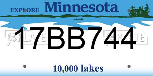 17BB744 Minnesota License Plate