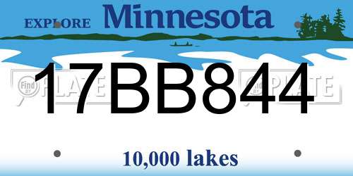 17BB844 Minnesota License Plate