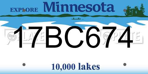 17BC674 Minnesota License Plate
