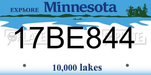 17BE844 Minnesota License Plate