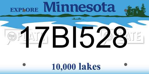 17BI528 Minnesota License Plate