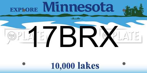 17BRX Minnesota License Plate