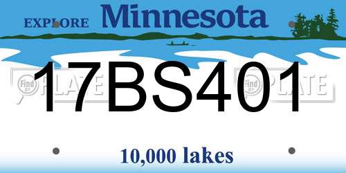 17BS401 Minnesota License Plate