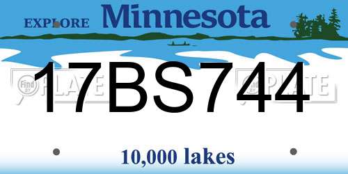 17BS744 Minnesota License Plate