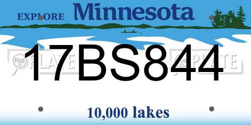 17BS844 Minnesota License Plate