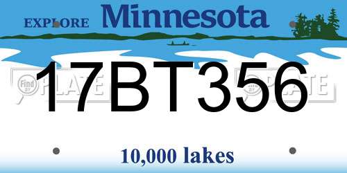 17BT356 Minnesota License Plate