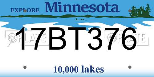 17BT376 Minnesota License Plate