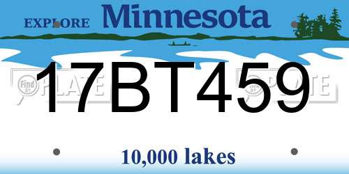 17BT459 Minnesota License Plate