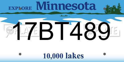 17BT489 Minnesota License Plate