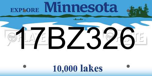 17BZ326 Minnesota License Plate