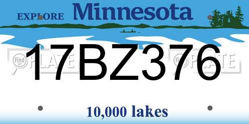 17BZ376 Minnesota License Plate