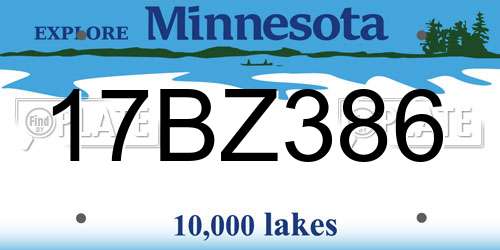 17BZ386 Minnesota License Plate