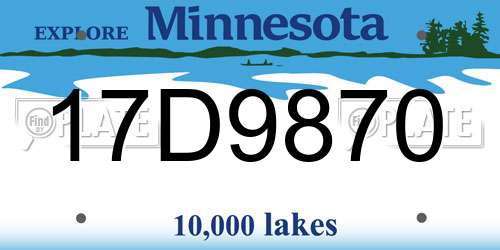 17D9870 Minnesota License Plate