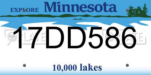 17DD586 Minnesota License Plate