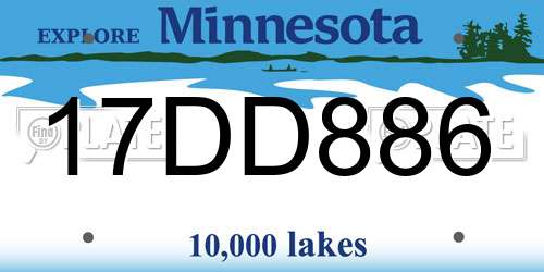 17DD886 Minnesota License Plate