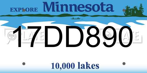 17DD890 Minnesota License Plate