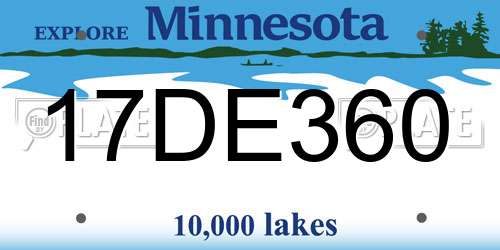 17DE360 Minnesota License Plate