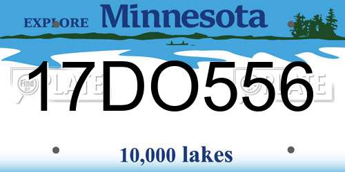 17DO556 Minnesota License Plate