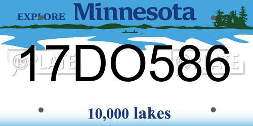 17DO586 Minnesota License Plate