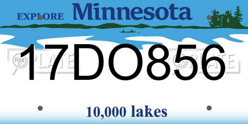 17DO856 Minnesota License Plate